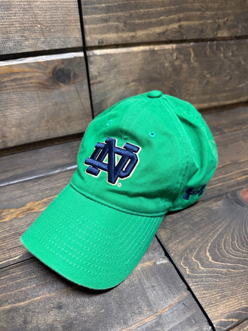 Under Armour Green Baseball Cap with Navy ND Logo